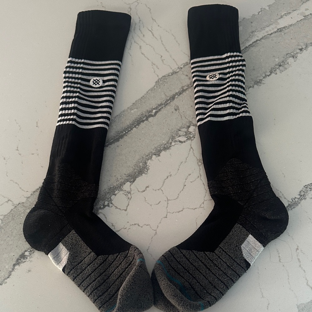 Men's MLB Stance Black/White Stripe Diamond Pro OTC Socks